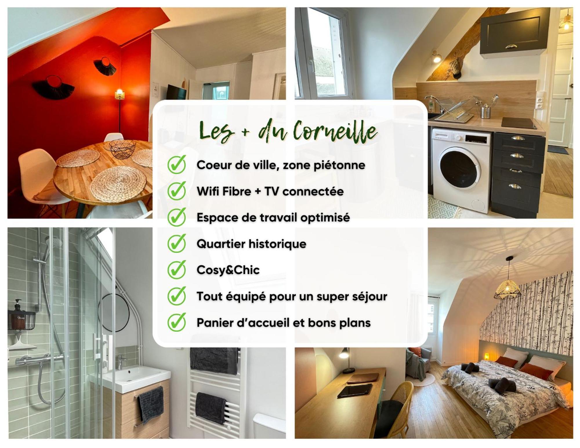 Le Corneille - Ideal Pros & Couples - Centre Historique - Chateau 5Min - Gare 10Min - Au Calme - Fibre Κομπιέν Εξωτερικό φωτογραφία